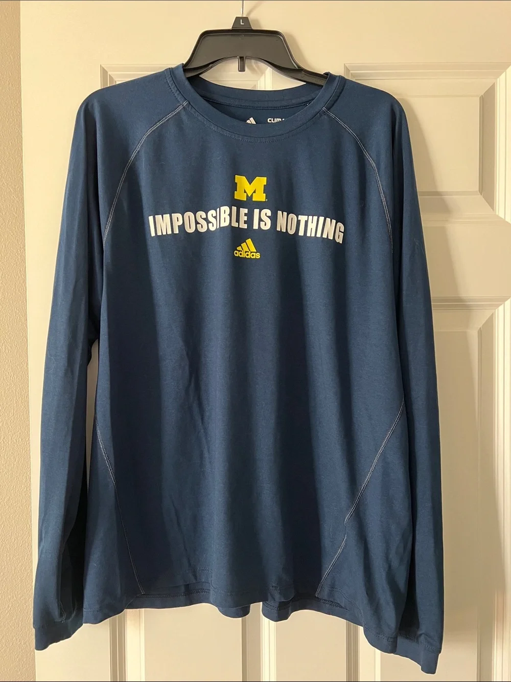 adidas Michigan Navy Long-Sleeve Tee